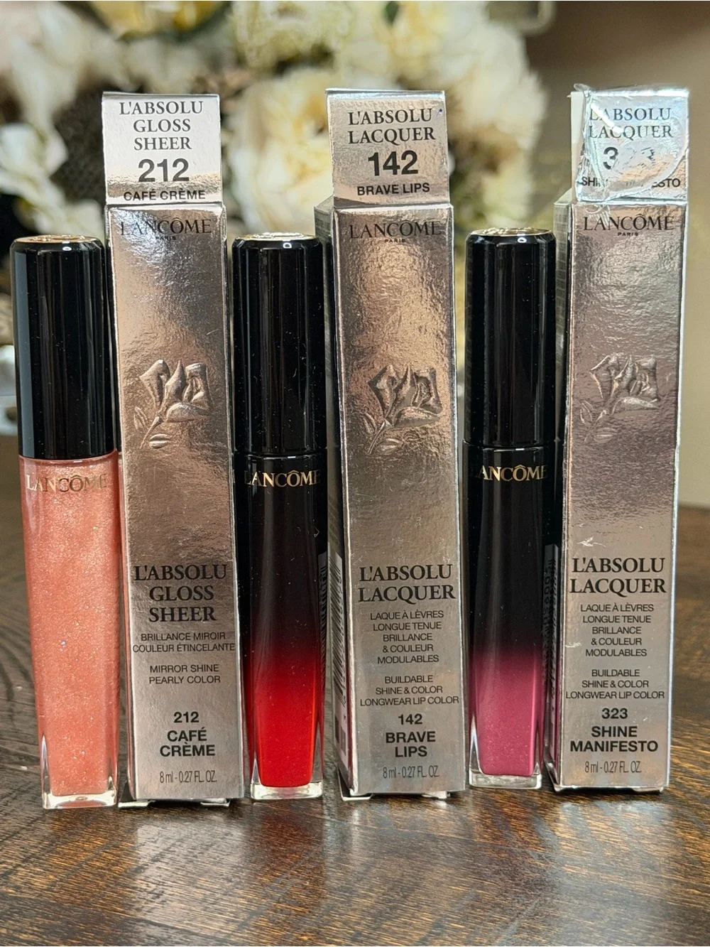 Lancôme L'Absolu Lip Collection - Bundle Sheer & Lacquer x 3